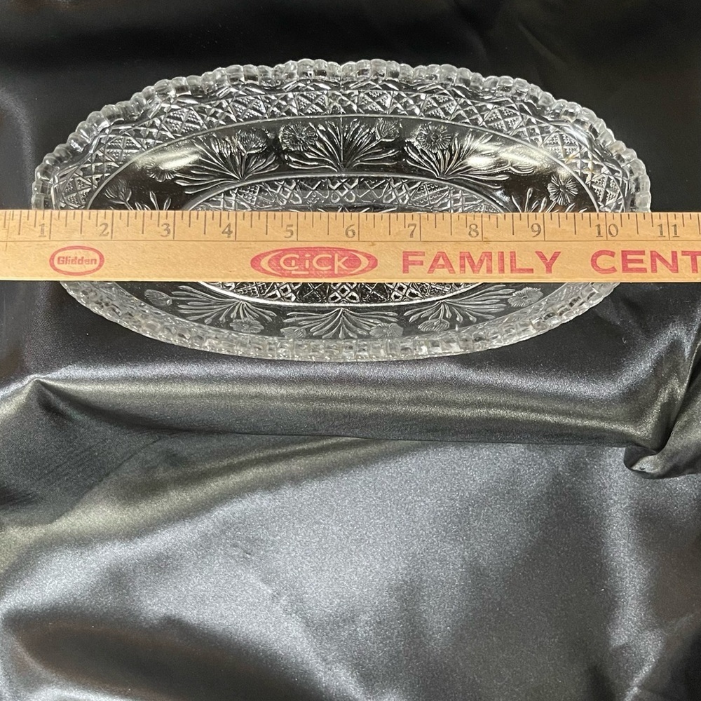 Vintage Indiana Glass Company/ EAPG Horsemint Clear Glass Oval Pickle Bowl. EUC - Picture 12 of 13